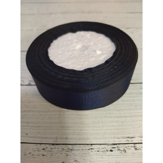 Лента репсовая однотонная 2,5 см цв. темно-темно синий 120, цена за 3 м